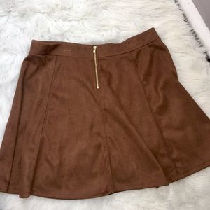Faux Suede Skater Skirt